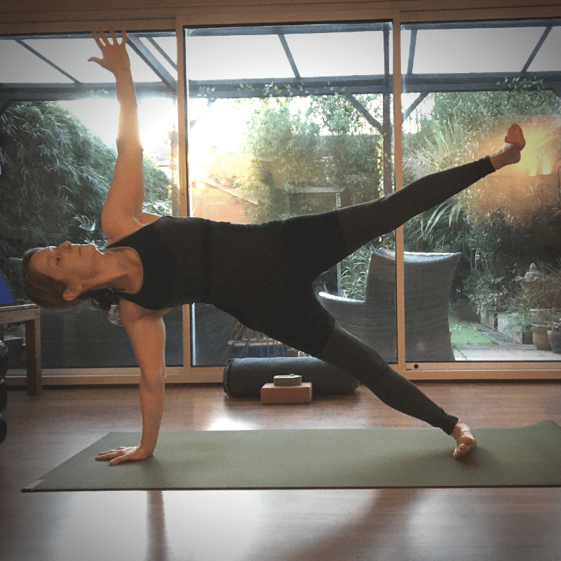 Side plank with leg lifted