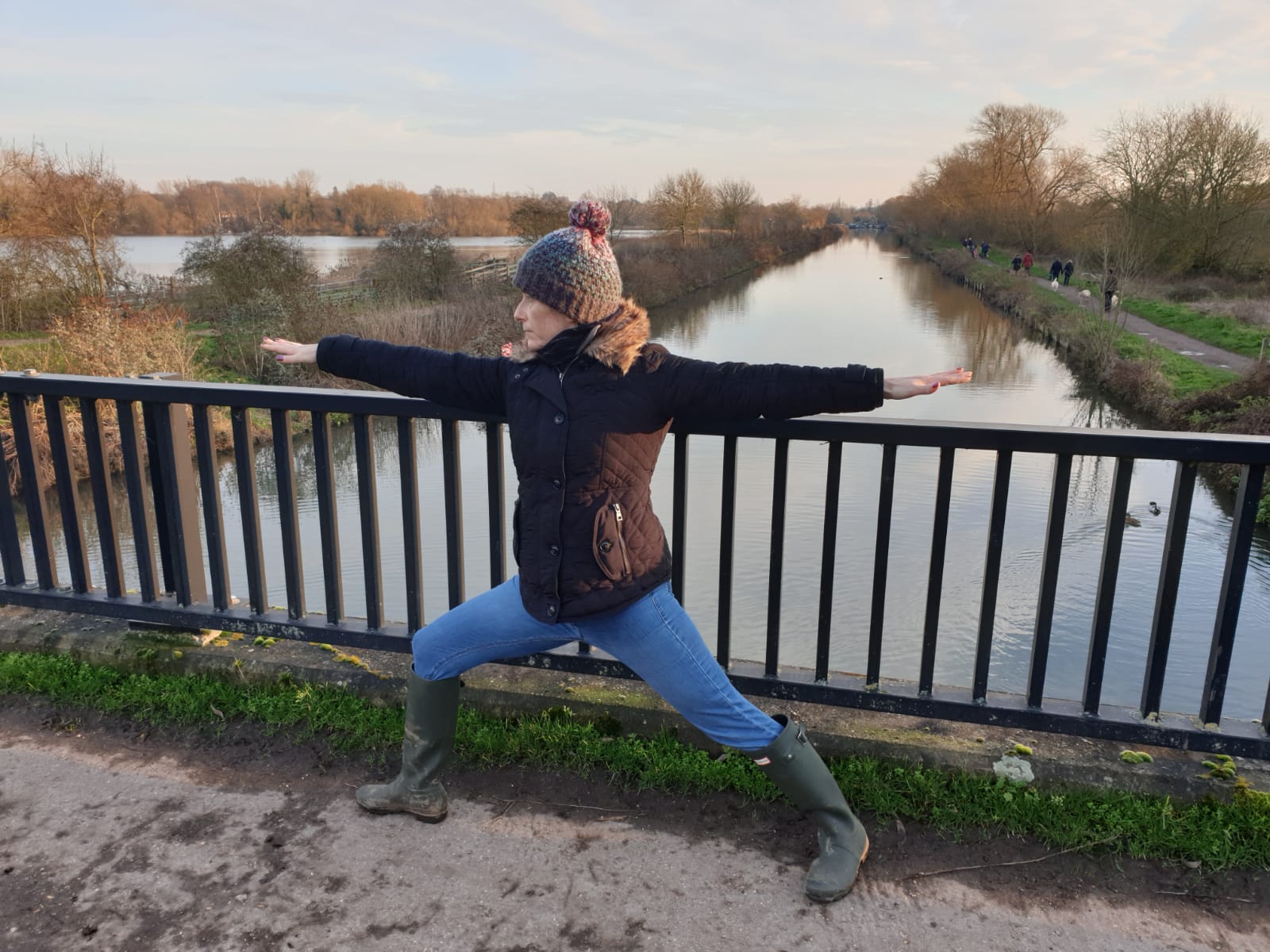 Standing strong in Triangle and Warrior poses